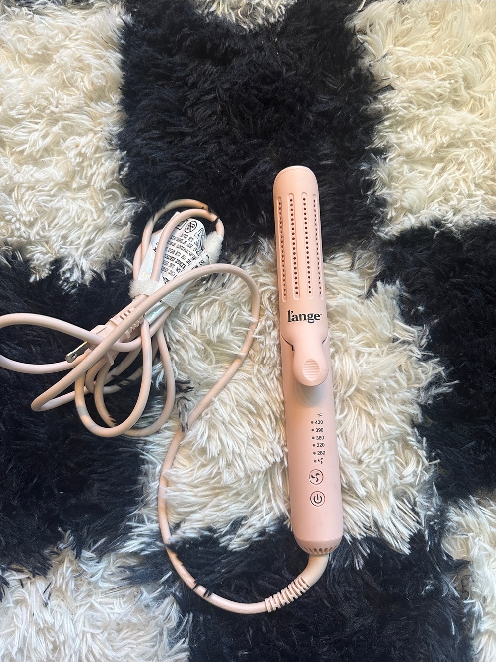 Lange Blush Pink Ceramic Styling Brush with Heat Settings
